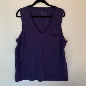 NWT J.Crew Purple Linen Tank Top, Size XXL